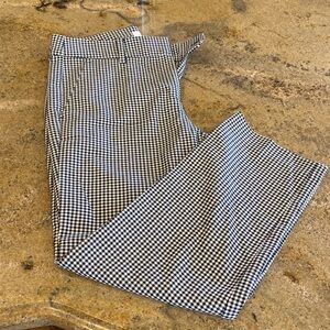 Loft Riviera Slim Capri black houndstooth print